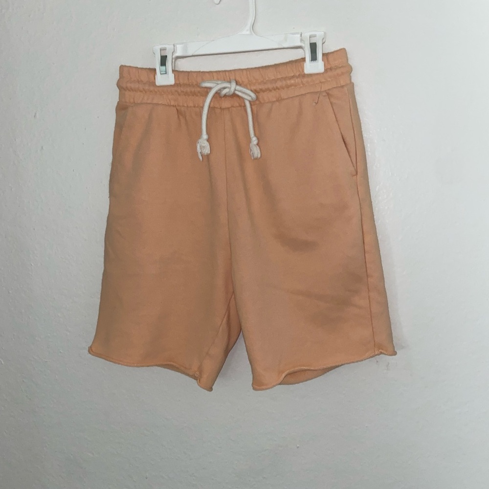 Orange cream stretch shorts sweat shants skater cut off beachy punk y2k bottoms